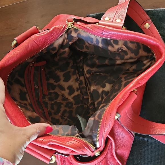 B. Makowsky Red Leather Handbag and Wallet - Picture 12 of 12